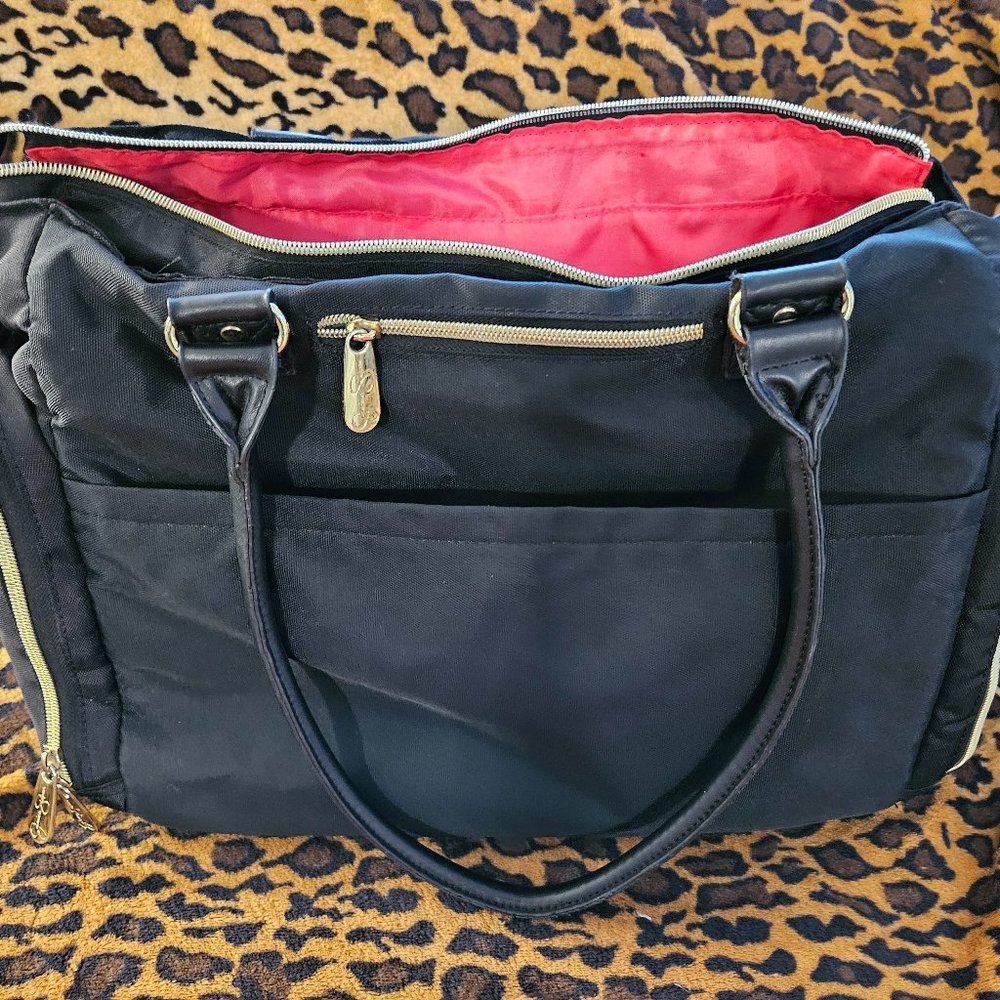 Jessica Simpon Black and Pink Diaper Bag